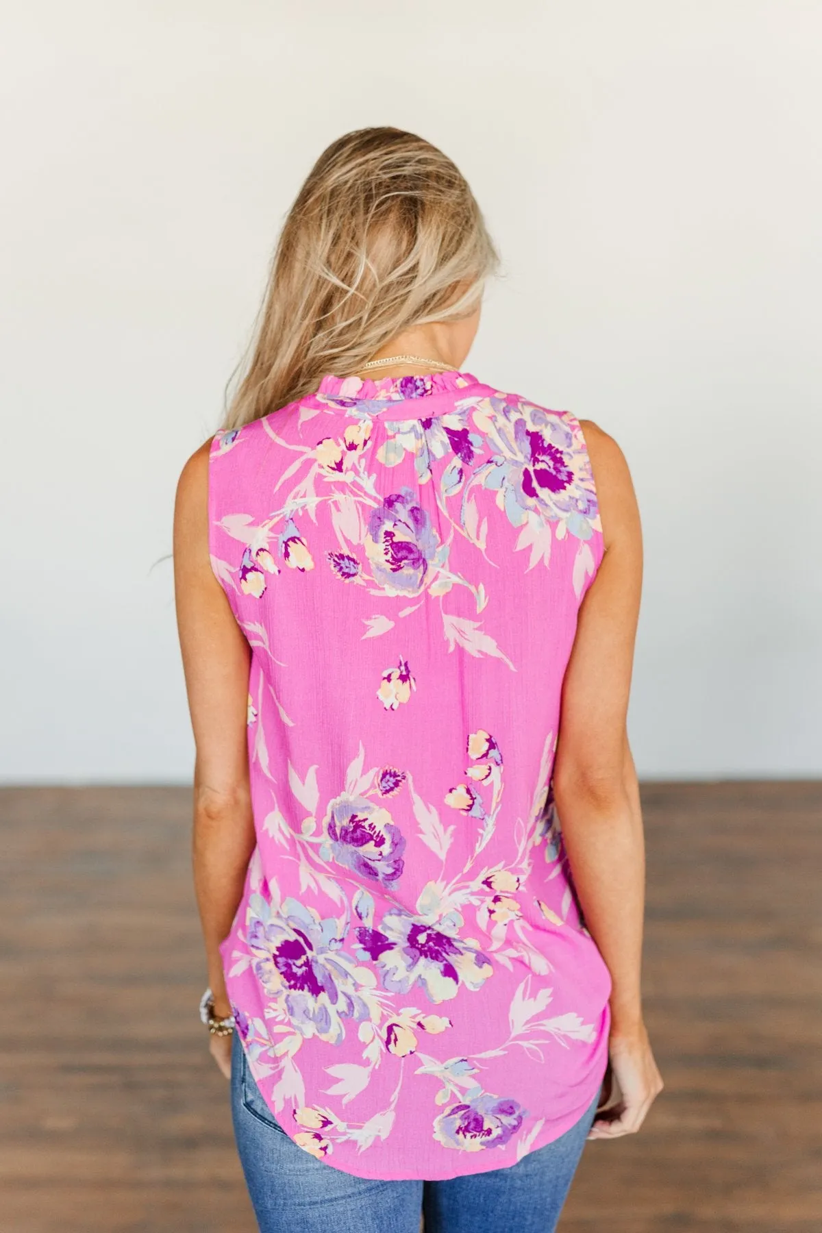 Yearning For You Sleeveless Blouse- Pink