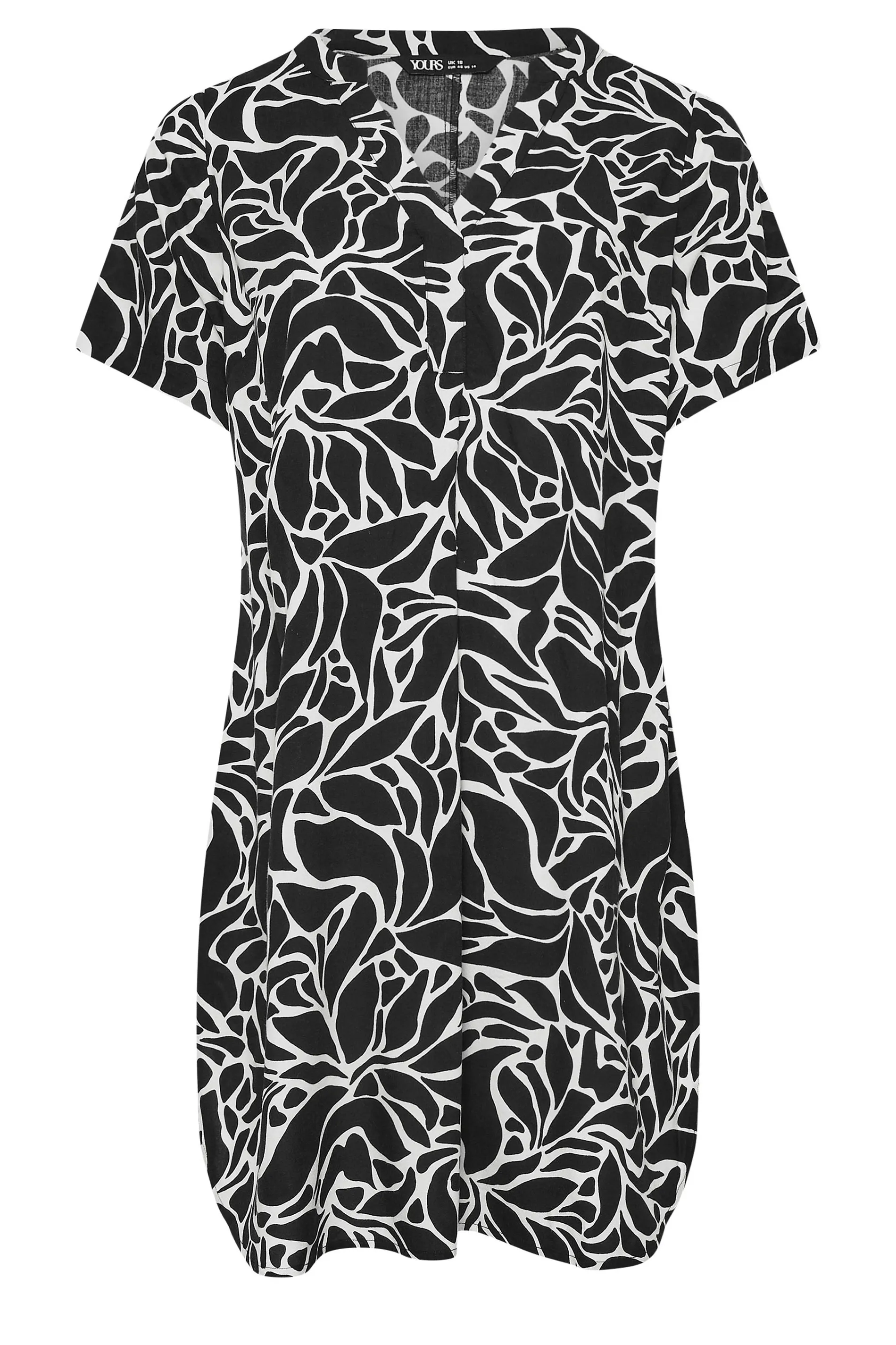 YOURS Curve Black Abstract Print Tunic Dress