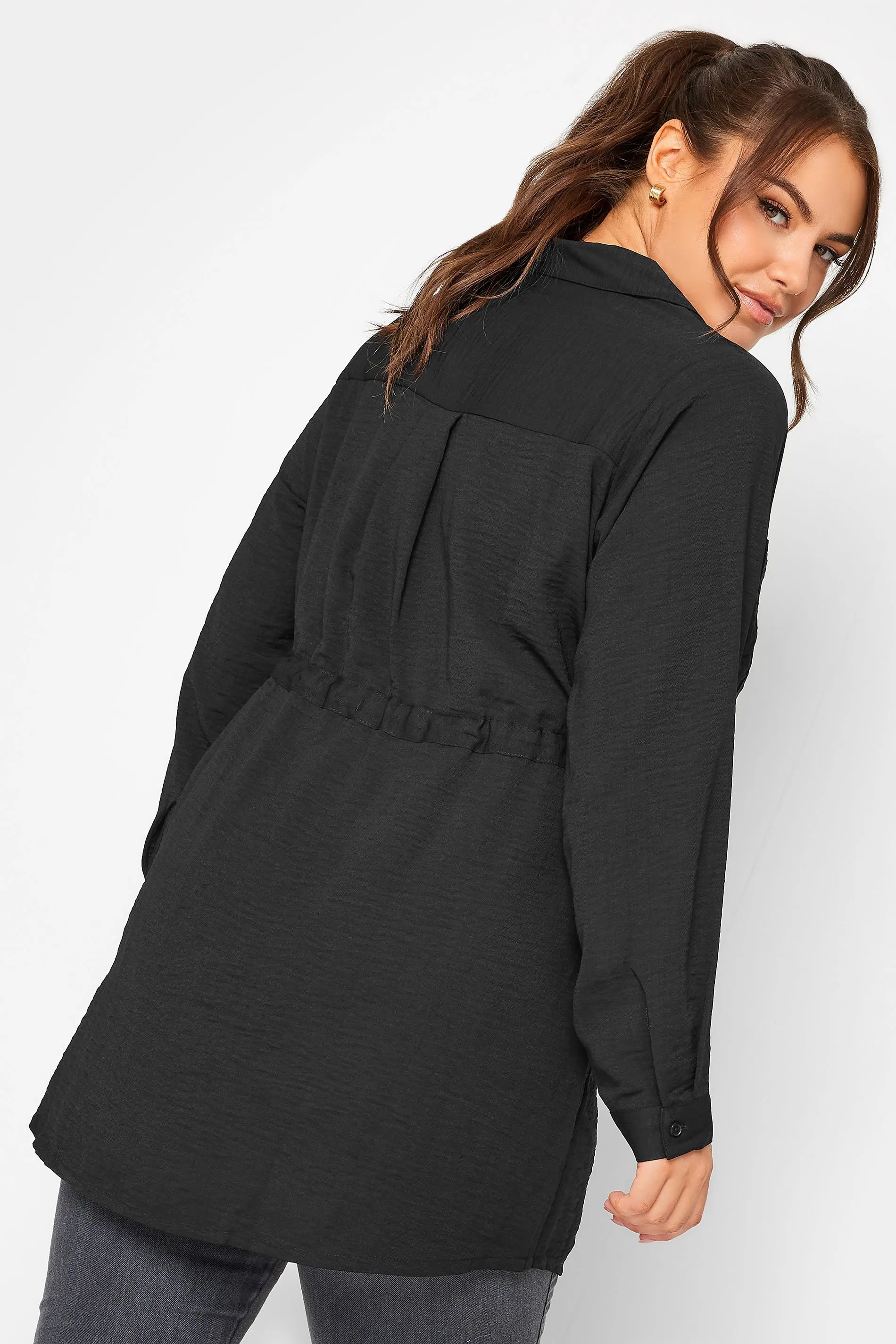 YOURS Curve Black Utility Tunic Shirt