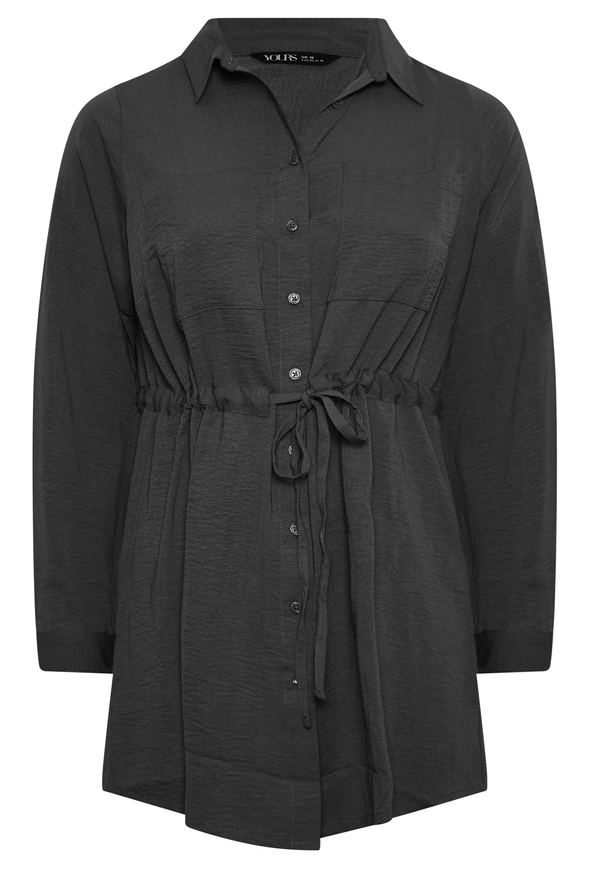 YOURS Curve Black Utility Tunic Shirt