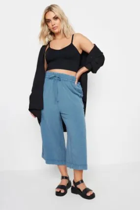 YOURS Curve Blue Chambray Culottes