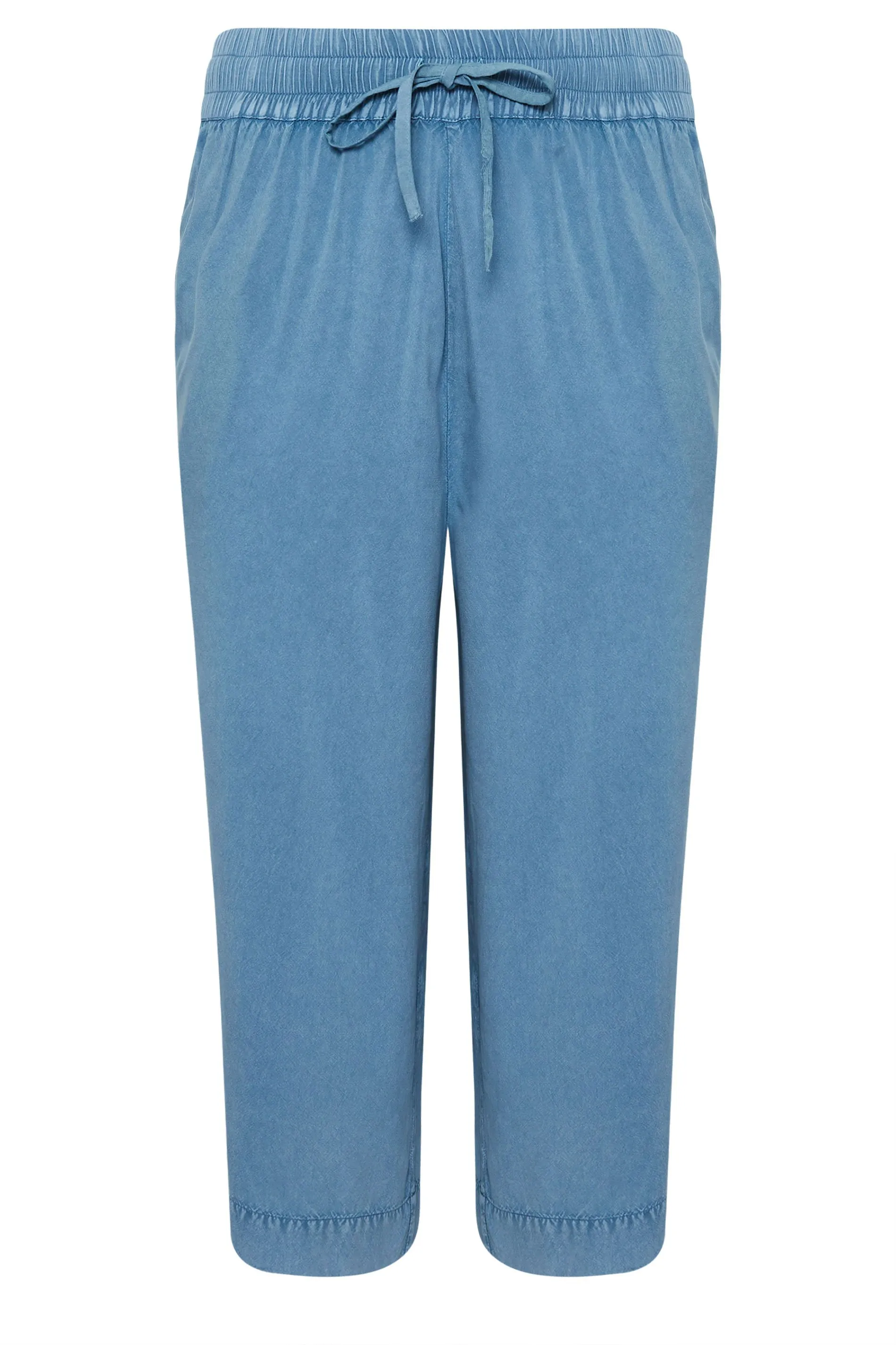 YOURS Curve Blue Chambray Culottes