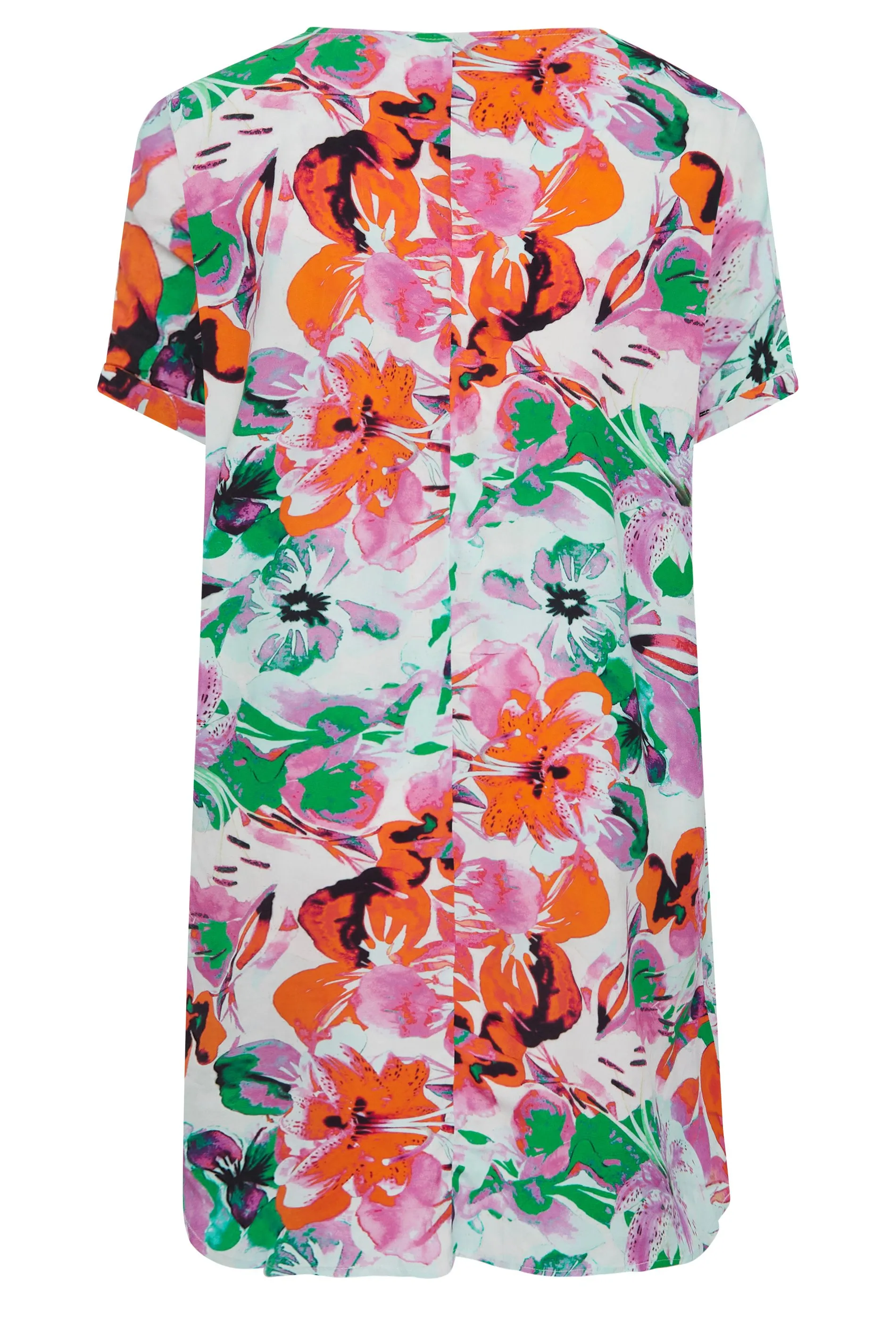 YOURS Curve Pink Floral Print Tunic Dress