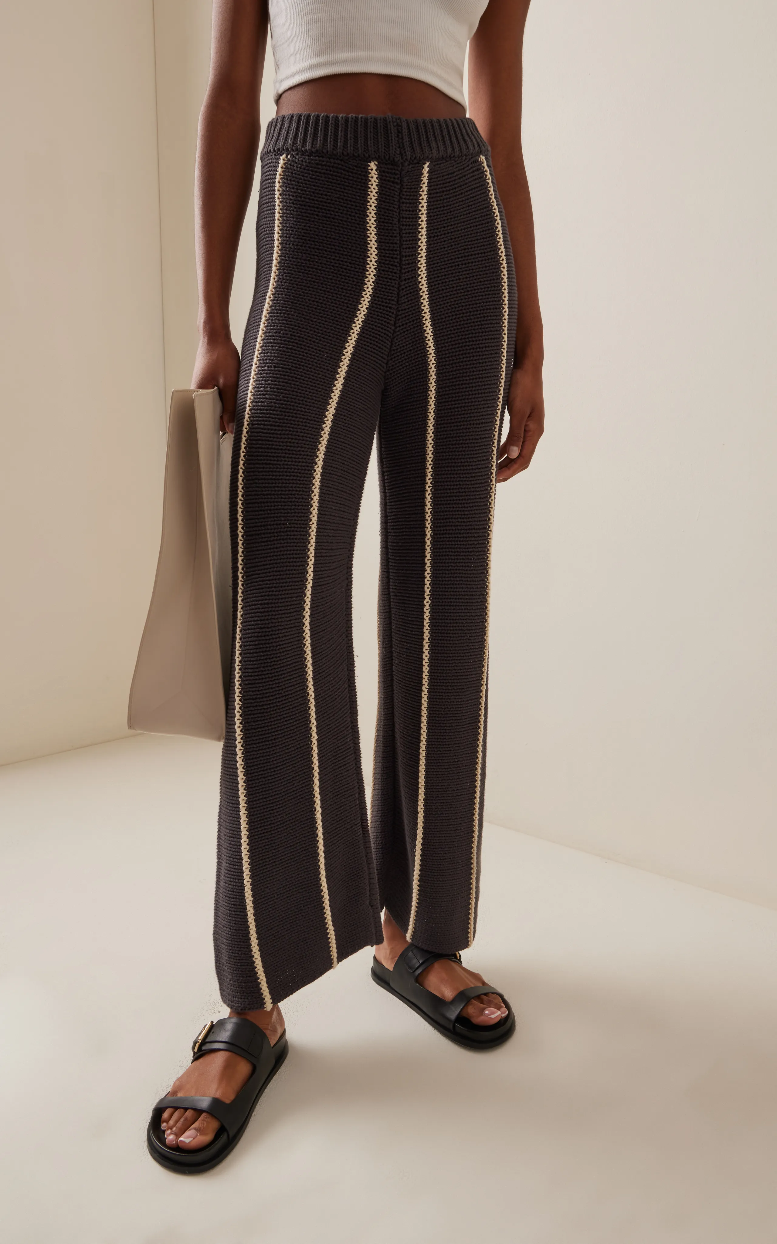 Zulu & Zephyr Knit Cotton Wide-Leg Pants